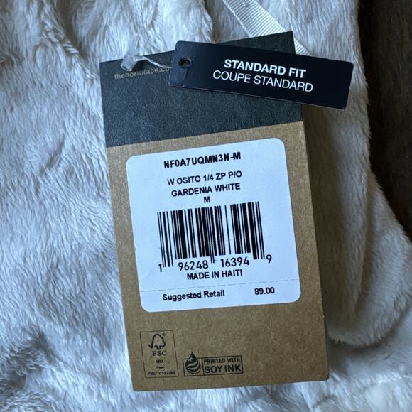 NWT! North Face Osito Half Zip-Womens MEDIUM Silken Fleece Jacket Gardenia White - Picture 11 of 15